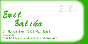 emil baliko business card